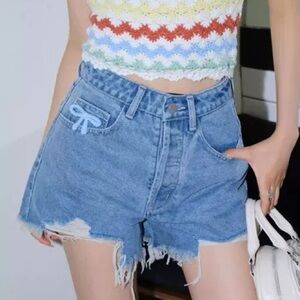 Cute Jean Shorts with a Bow